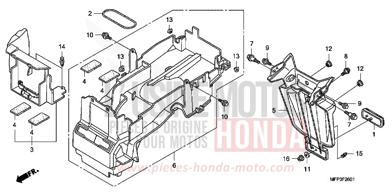 KOTFLUEGEL, HINTEN (CB1300A/CB1300SA) von CB1300 Super Bold'or ABS DARKNESS BLACK METALLIC (NH463BF) von 2008
